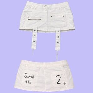 Silent Hill PlayStation 2 Grunge Mini Denim Skirt Handmade by Cursed Kitty Clo.